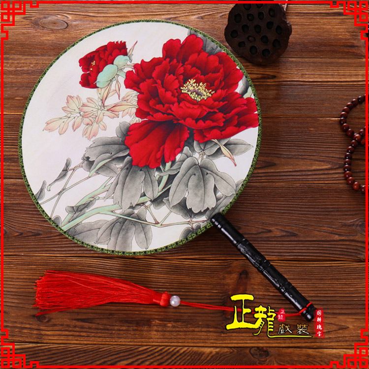 信阳古典中国风团扇空白扇跳舞蹈扇 真丝宫扇