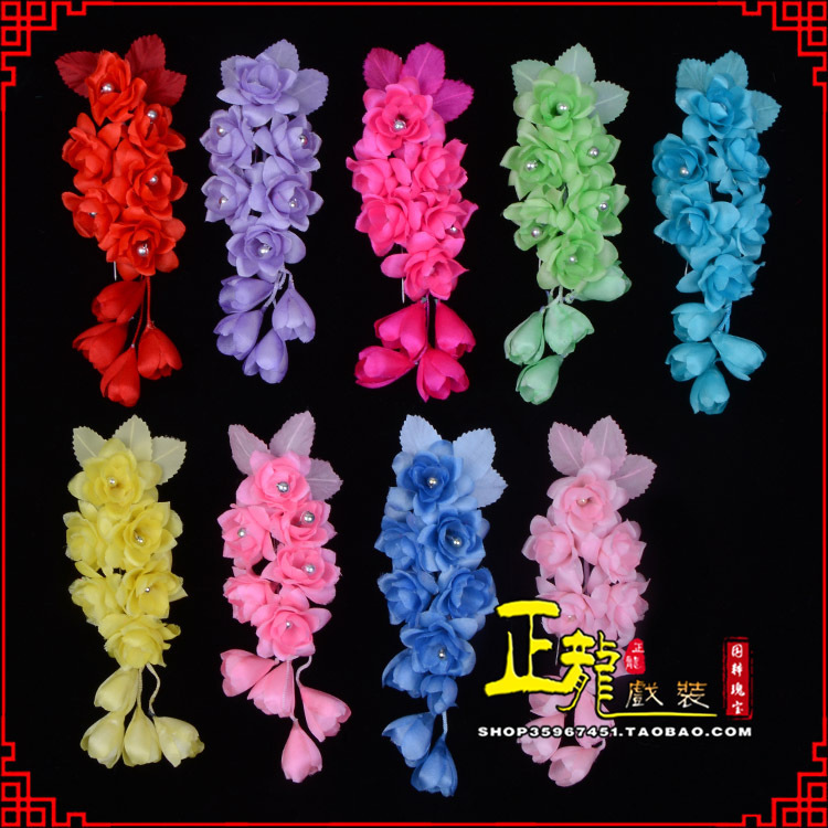 信阳鬓花头饰小花头花 真丝绢花