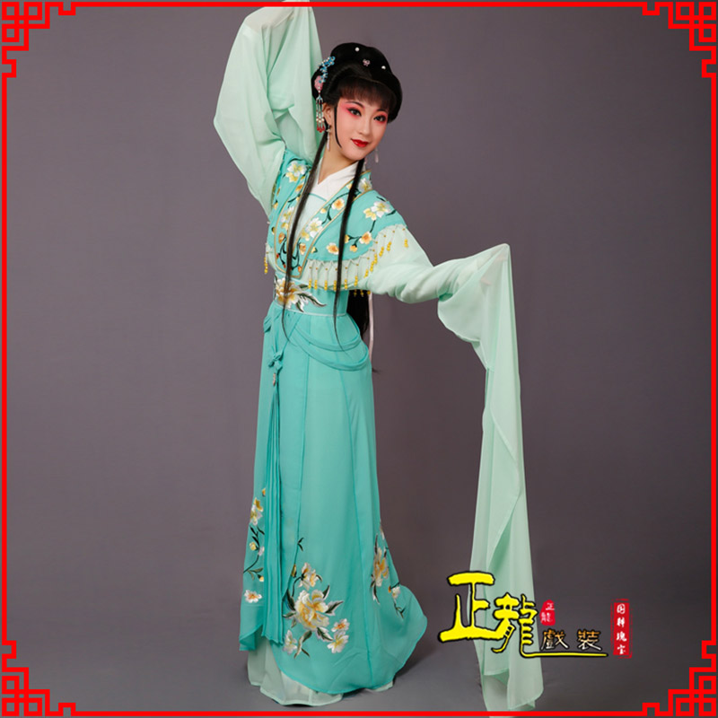 信阳青衣水袖戏服演出服 云肩花旦衣